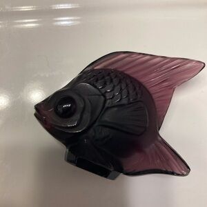 Elegant Lalique Purple Fish Figurine